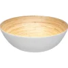 Saladeira em bambu branca 10x30cm