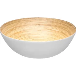 Saladeira em bambu branca 10x30cm
