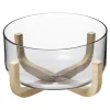Saladeira em vidro 24cm com suporte