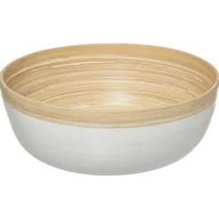 Saladeira MODERN branca em bambu 30cm