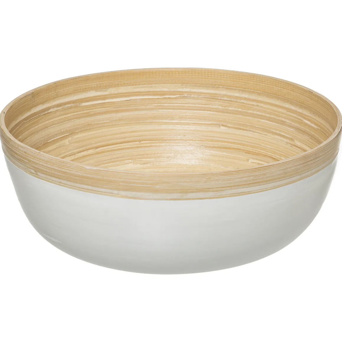 Saladeira MODERN branca em bambu 30cm