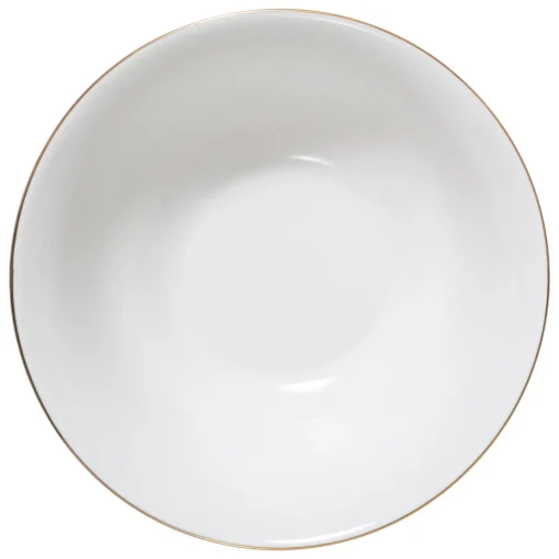 Saladeira PETIT SALON branco com beira dourada 22cm
