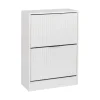 Sapateira Com Duas Gavetas Wave Branca Em MDF