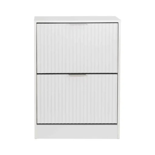 Sapateira Com Duas Gavetas Wave Branca Em MDF