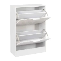Sapateira Com Duas Gavetas Wave Branca Em MDF