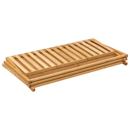 Sapateira dobrável em bambu com 3 níveis