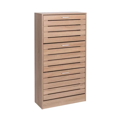 Sapateira ripada com 3 gavetas 120cm