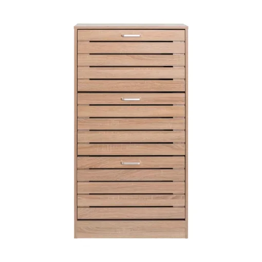 Sapateira ripada com 3 gavetas 120cm
