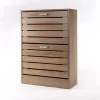 Sapateira ripada natural com 2 gavetas 84cm