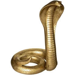 Serpente decorativa em poliresina dourada