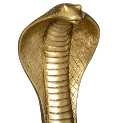 Serpente decorativa em poliresina dourada