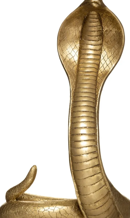 Serpente decorativa em poliresina dourada