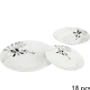 Serviço de mesa 18 peças decoração FLORAL cinza