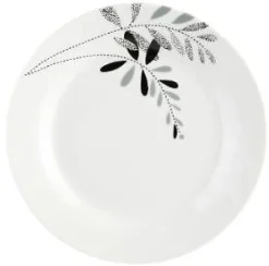 Serviço de mesa 18 peças decoração FLORAL cinza