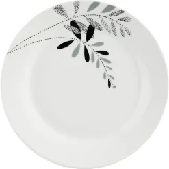 Serviço de mesa 18 peças decoração FLORAL cinza