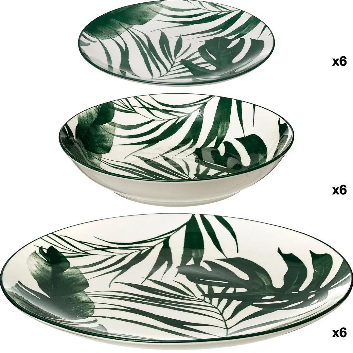 Serviço de mesa 18 peças PALM VERT