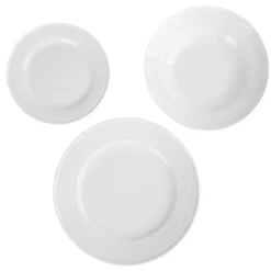 Serviço de mesa de 18 peças branco em porcelana
