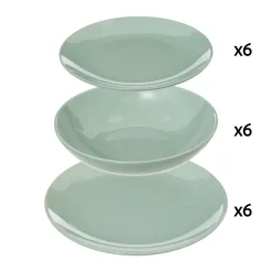 Serviço de mesa verde COLORAMA 18 peças