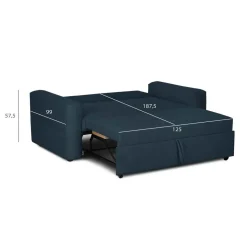 Sofá cama BAKU azul 3 lugares