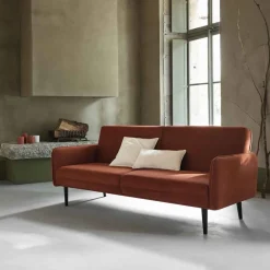 Sofá cama DARIA terracota 3 lugares