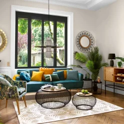 Sofá cama JACK azul em tecido