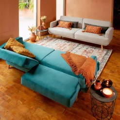 Sofá cama JACK azul em tecido