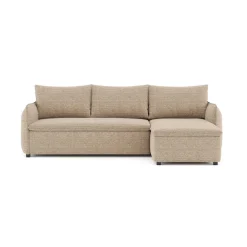 Sofá cama JAIPUR bege com chaise longue