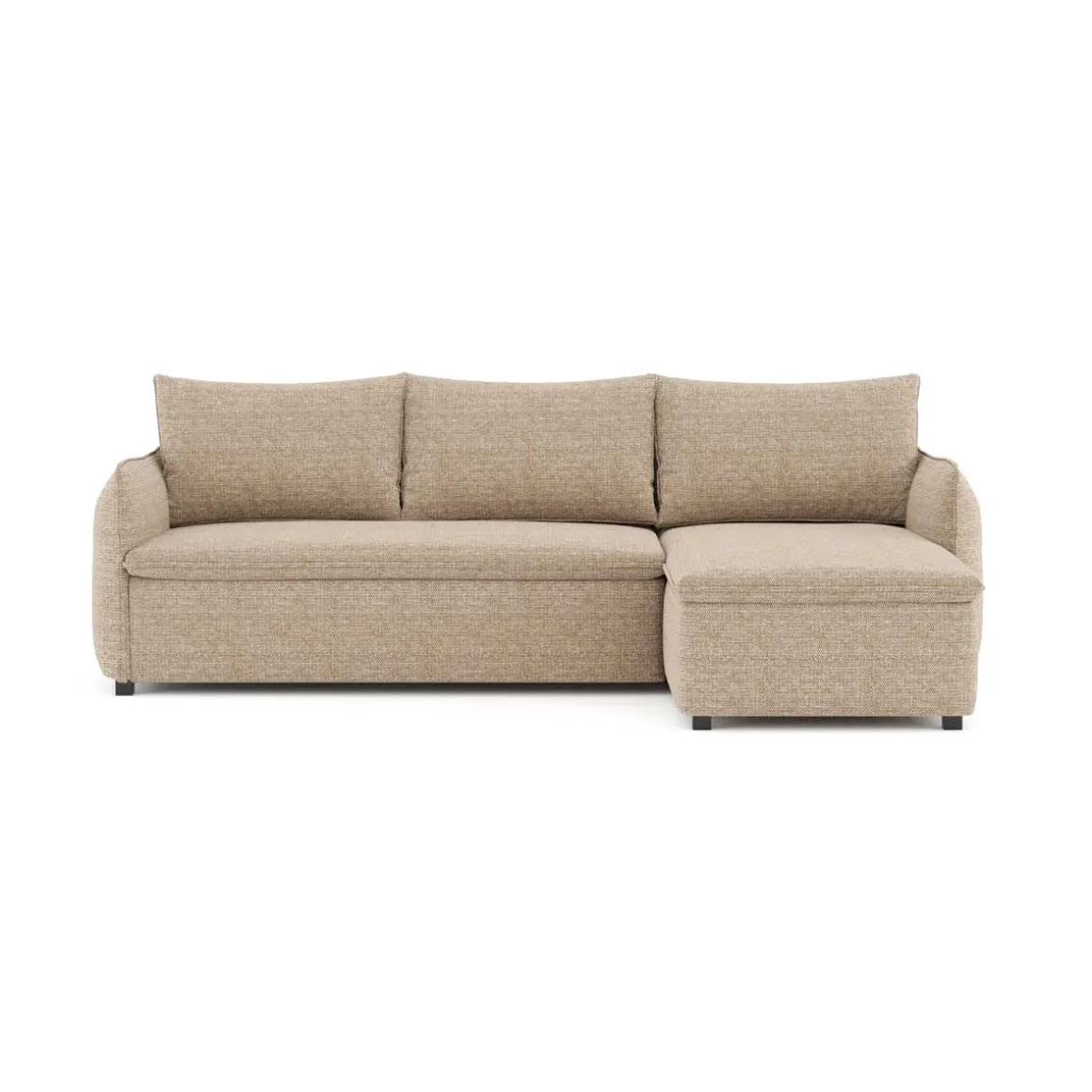 Sofá cama JAIPUR bege com chaise longue