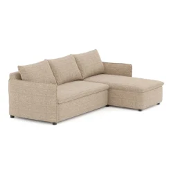 Sofá cama JAIPUR bege com chaise longue