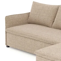 Sofá cama JAIPUR bege com chaise longue