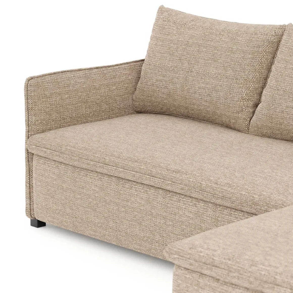 Sofá cama JAIPUR bege com chaise longue