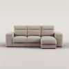 Sofá cama TRENTO taupe com chaise longue