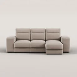Sofá cama TRENTO taupe com chaise longue