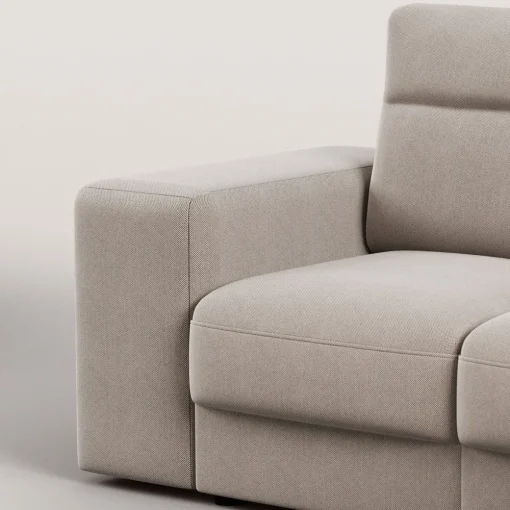 Sofá cama TRENTO taupe com chaise longue