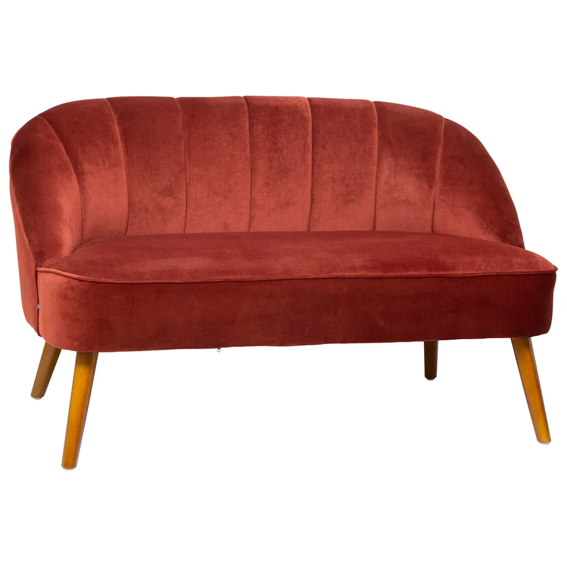 Sofá de 2 lugares NAOVA terracota em veludo