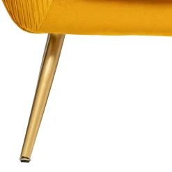 Sofá de 2 lugares SOLARO amarelo em veludo