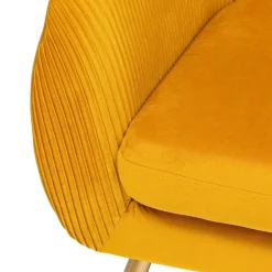 Sofá de 2 lugares SOLARO amarelo em veludo