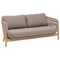 Sofá DEONA madeira acácia taupe 2 lugares