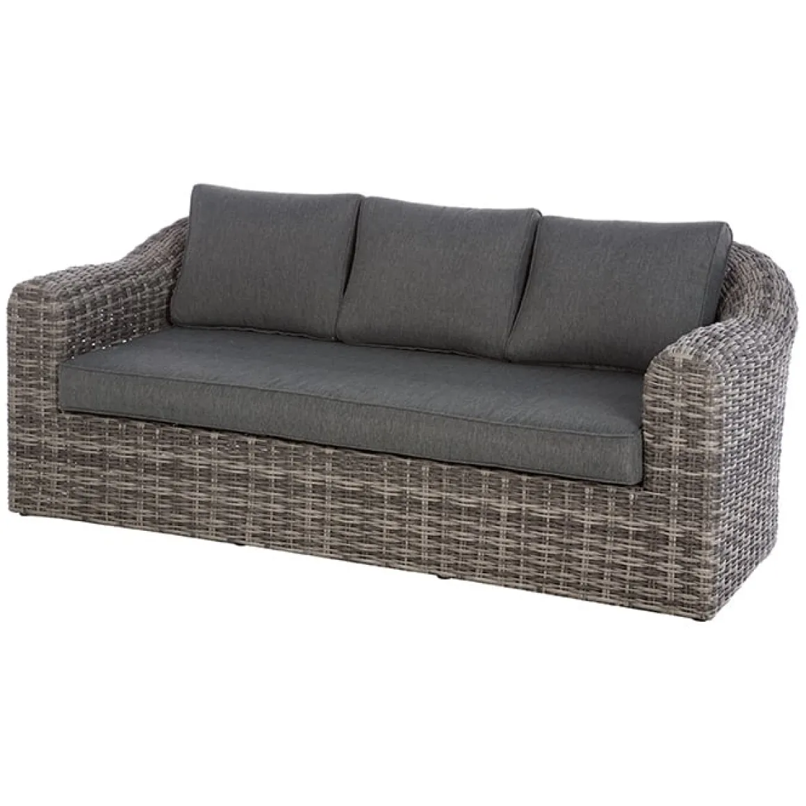 Sofá MOORÉA TERRE d'ombre em rattan sintético 3 lugares