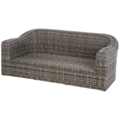 Sofá MOORÉA TERRE d'ombre em rattan sintético 3 lugares