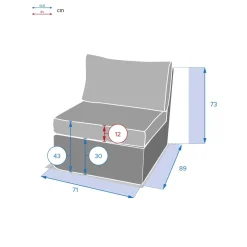 Sofá MOORÉA terre d'ombre em rattan sintético