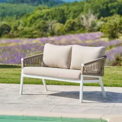 Sofá ORIENGO branco em alumínio