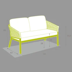 Sofá ORIENGO branco em alumínio