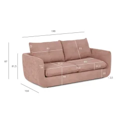 Sofá SAMARA taupe 3 lugares