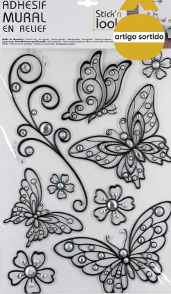 Sticker com relevo prateado 40x29cm