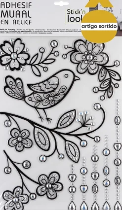 Sticker com relevo prateado 40x29cm