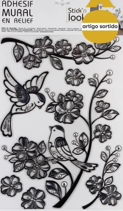 Sticker com relevo prateado 40x29cm