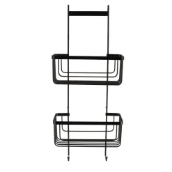 Suporte De Duche Preto Com 2 Níveis Em Metal