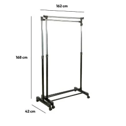 Suporte duplo de metal com 1 barra rotativa