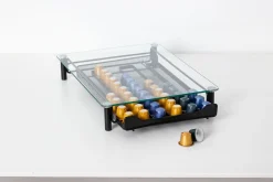 Suporte para 60 cápsulas de café preto em metal